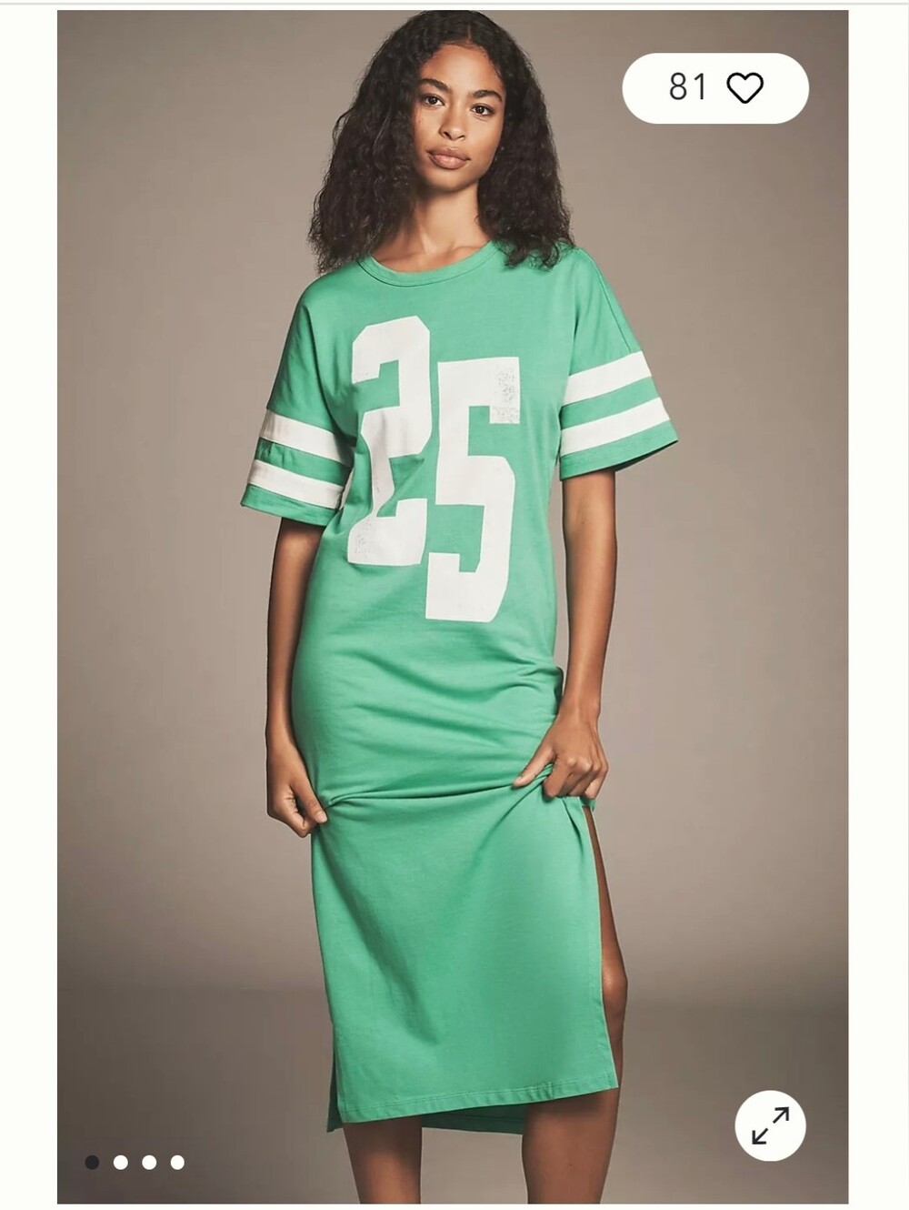 Anthropologie Daily Practice by Graphic T-Shirt Midi Dress Sz M $98 Green Sport